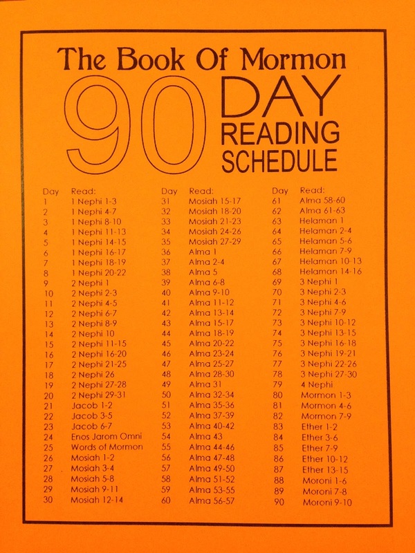 90 Day Book Of Mormon Reading Schedule Printable